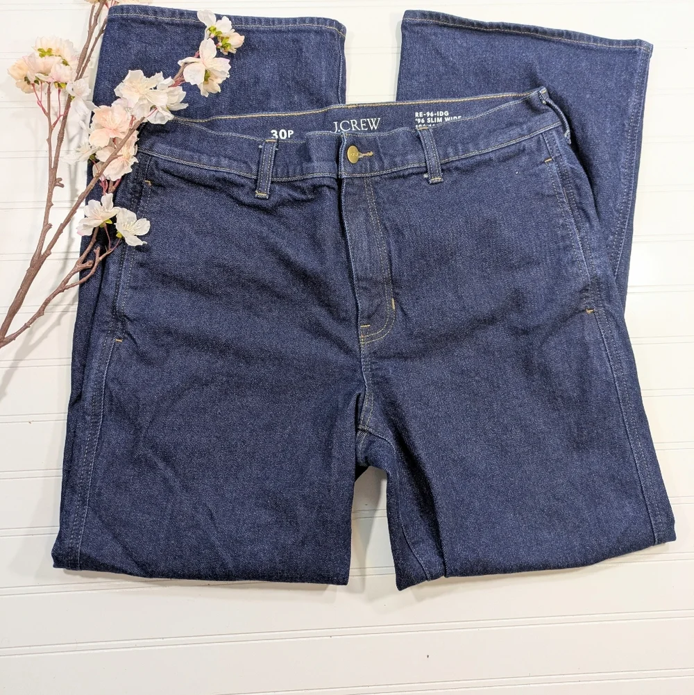 J. Crew Dark '96 Slim Wide Leg Jean- Current Style - Picture 3 of 7